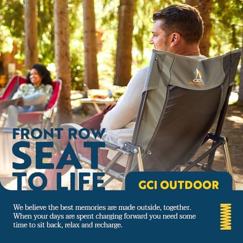 GCI OUTDOOR RoadTrip Rocker Camping Chair | Portable, Folding Rocking Chair with Solid, Durable Armrests, Drink Holder & Comfortable Extended Backrest — Indigo Blue - Image 6