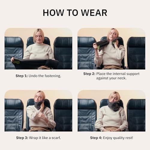 trtl Travel and Airplane Pillow - Real Sleeping Experience on Long Flights - Neck and Shoulder Support - Super-Soft, Lightweight, Easy-to-Carry, and Machine-Washable Flight Pillow - Grey - Image 5