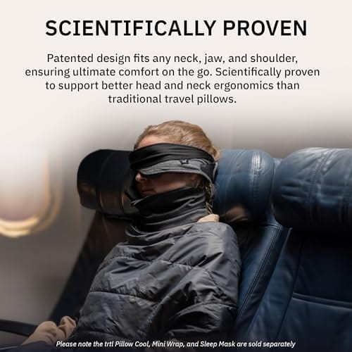 trtl Travel and Airplane Pillow - Real Sleeping Experience on Long Flights - Neck and Shoulder Support - Super-Soft, Lightweight, Easy-to-Carry, and Machine-Washable Flight Pillow - Grey - Image 6