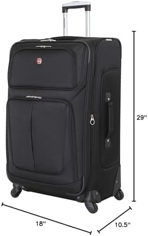 SwissGear Sion Softside Expandable Luggage, Black, Checked-Large 29-Inch - Image 10