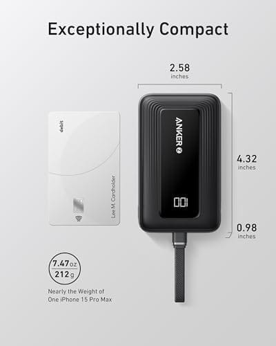 Anker Portable Charger, 10,000mAh 30W Power Bank, USB-C in and Out Fast Charging Battery Pack, Travel Essential Phone Power Bank, for iPhone 16/15, iPad, MacBook, Galaxy, Google, and More - Image 6