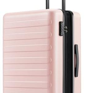 Carry On Luggage 22x14x9 Airline Approved, 20 Inch Luggage with Smooth Spinner Wheels, Expandable, Hard Shell PC Suitcase Carry-On, Lightweight Travel Luggage, TSA Approved (Pink, Rhine Max)