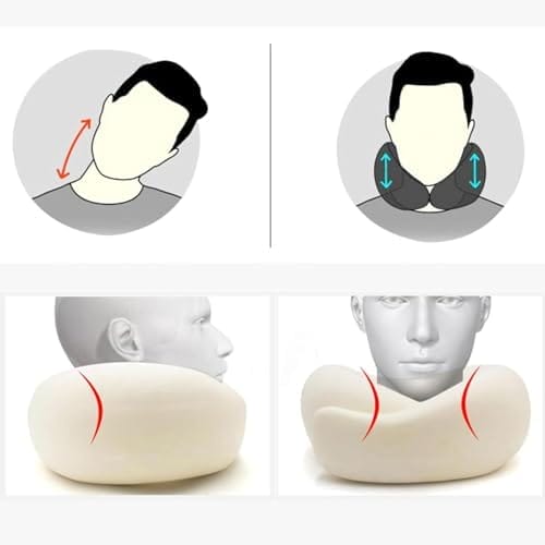 RURING Travel Pillows for Airplanes, Travel Neck Pillow Travel Pillow, Neck Pillow Airplane Memory Foam 360 Degree Support Stowable Pillows for Airplanes Offices and Cars (Dark Gray) - Image 3