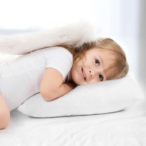 Nestl Kids Pillow - Pack of 2 Child Pillows - Cotton Pillow - Soft Travel Pillow - Perfect Bed Pillow - 13 x 18 Inches,White - Image 8