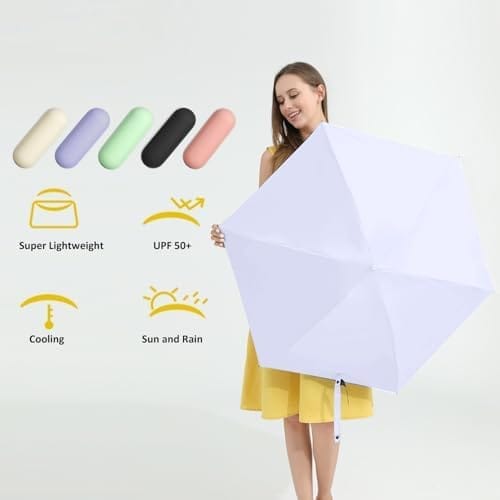 BAODINI Travel Mini Umbrella for Purse With Case Small Compact UV Sun Protection Sun Lightweight Tiny Pocket Umbrella for Women Kids and Men - Image 7