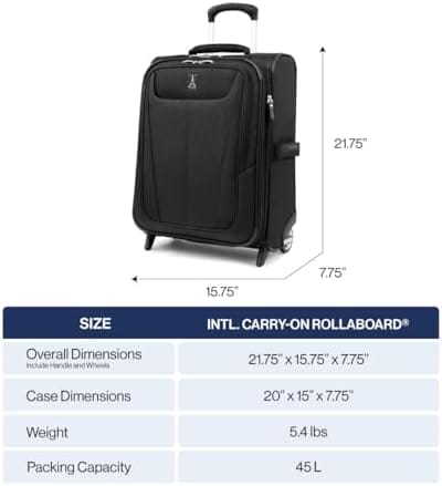 Travelpro Maxlite 5 Softside Expandable Upright 2 Wheel Carry on Luggage, Lightweight Suitcase, Men and Women, Black, Carry On 20-Inch - Image 6