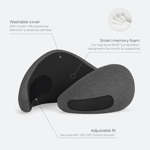 Ostrichpillow Go Neck Pillow, Travel Pillows for Airplanes, Premium Memory Foam Travel Pillow, 360º Ergonomic Design, Asymmetrical Sides, Travel Bag Included, Washable Modal Cover - Image 2