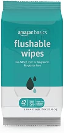 Amazon Basics Adult Wet Wipes Flushable Fragrance Free, 126 Count (3 Packs of 42) Packaging May Vary - Image 2