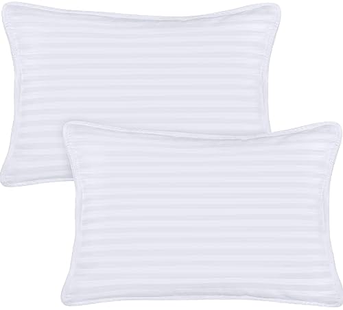Utopia Bedding Toddler Pillow (White, 2 Pack), 13x18 Pillows for Sleeping, Soft and Breathable Cotton Blend Shell, Small Kids Pillow Perfect for Toddler Bed and Travel (Intended for Age 2 and up)