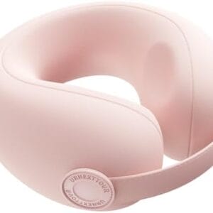Car Pillow for Big Kids Travel Neck Pillows, Memory Foam Neck Support Travelling Pillow with Washable Cotton Pillowcases and Storage Bag, for Airplane, Train, Flight and Home Use Pink