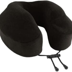 Cabeau Neck Pillow for Airplane Travel – Evolution Classic – Memory Foam U Shaped Design – Supportive for Sleeping with Adjustable Support Clasp (Midnight Black)