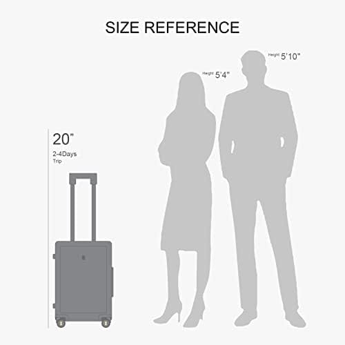 LEVEL8 Carry on Luggage Airline Approved with Spinner Wheels, Lightweight Luminous Textured Travel Bags for Women Men, Tsa Lock Cabin Suitcase, 20 Inch, Pickle Green - Image 9