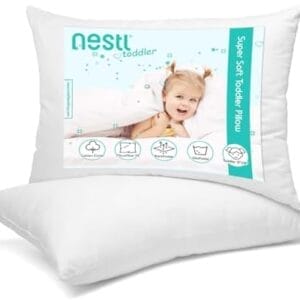 Nestl Kids Pillow - Pack of 2 Child Pillows - Cotton Pillow - Soft Travel Pillow - Perfect Bed Pillow - 13 x 18 Inches,White