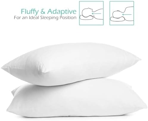 Nestl Kids Pillow - Pack of 2 Child Pillows - Cotton Pillow - Soft Travel Pillow - Perfect Bed Pillow - 13 x 18 Inches,White - Image 4