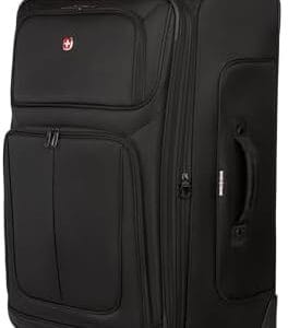 SwissGear Sion Softside Expandable Luggage, Black, Checked-Large 29-Inch