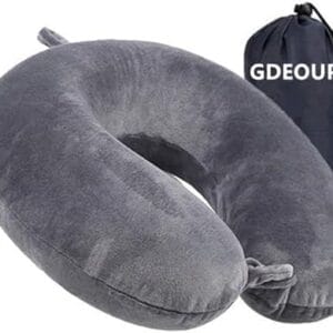 Travel Pillow 100% Pure Memory Foam Neck Pillow Airplane for Traveling,Car, Train,Napping,Traveling,Washable Cover (Grey)