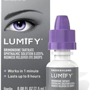 LUMIFY Redness Reliever Eye Drops, For Whiter & Brighter Looking Eyes, 0.08 Fl Oz (2.5 mL)