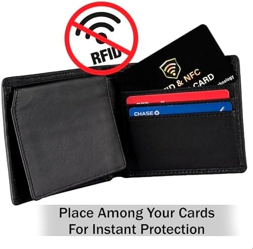 SaiTech IT 5 Pack RFID Blocking Card, One Card Protects Entire Wallet Purse, NFC Contactless Bank Debit Credit Card Protector ID ATM Guard Card Blocker–(Black) - Image 8