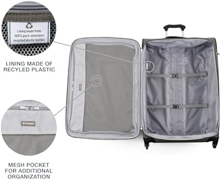 Travelpro Maxlite 5 Softside Expandable Checked Luggage with 4 Spinner Wheels, Lightweight Suitcase, Men and Women, Slate Green, Checked Large 29-Inch - Image 6