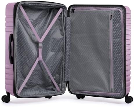 U.S. Traveler Boren Polycarbonate Hardside Rugged Travel Suitcase Luggage with 8 Spinner Wheels, Aluminum Handle, Lavender, Checked-Large 30-Inch - Image 5