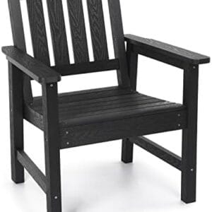 Stoog All-Weather Outdoor Chairs, Patio Dining Chair with Curved Backrest, 400 lbs Support Patio Chair, Black