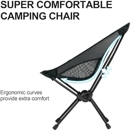 CAMEL CROWN Portable Camping Chair Lightweight Compact Folding Chair Mesh for Outdoor Camp Travel Beach Picnic Festival Hiking Backpacking Black - Image 7