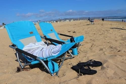 Nice C Adults Low Beach Chair, Sling, Folding, Portable, Concert, Kids, Boat, Sand Chair with Cup Holder & Carry Bag (2 Pack of Blue) - Image 4