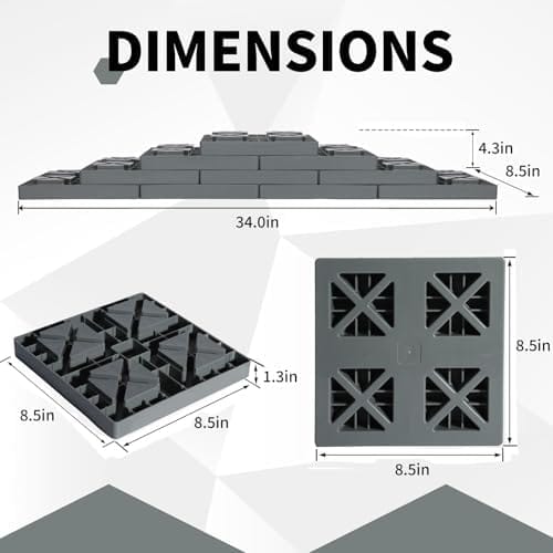 Camper/RV Leveling Blocks,10 Packs Suitable for Dual Wheels，Interlocking and Anti-Slip Design with Carrying Bag，Heavy-Duty for Camper Travel Trailer，Grey - Image 6