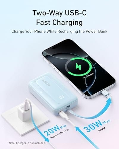Anker Portable Charger, 10,000mAh 30W Power Bank, USB-C in and Out Fast Charging Battery Pack, Travel Essential Phone Power Bank, for iPhone 16/15, iPad, MacBook, Galaxy, Google, and More - Image 5