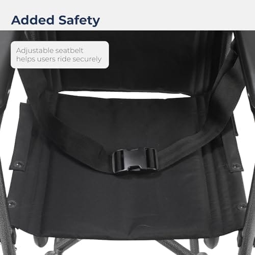 Drive Medical TR37E-SV Lightweight Folding Transport Wheelchair with Swing-Away Footrest, Silver - Image 6