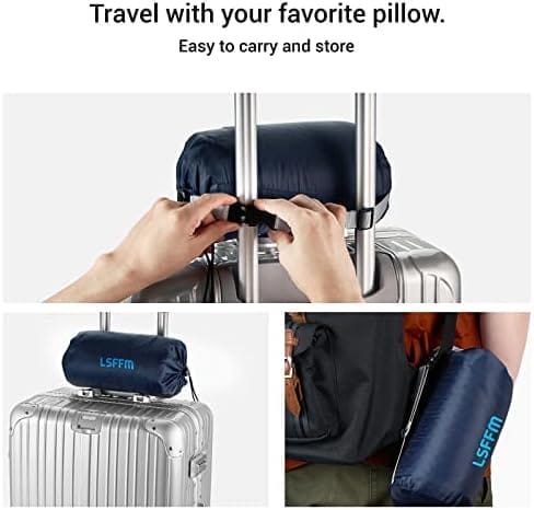 Camping Pillow Lightweight, Easy to Carry, Memory Foam Travel Pillow, Backpacking Pillows, Portable Pillows with Travel Storage Bag, Removable Pillow Cover (White) - Image 2