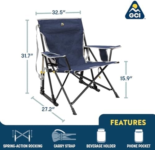 GCI OUTDOOR Kickback Rocker Outdoor Rocking Chair with Beverage Holder - Image 3