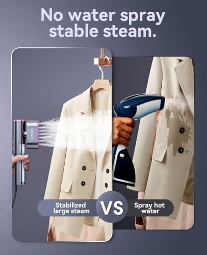 Jack ＆ Rose Travel Steamer for Clothes,100-220V Portable Steamer,15s Heat Up,Steamer ＆ Iron 2 In 1, Travel Size Garment Steamer,Large Ceramic Heat Panel,for Global ＆ Europe Traveling - Image 6