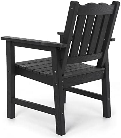 Stoog All-Weather Outdoor Chairs, Patio Dining Chair with Curved Backrest, 400 lbs Support Patio Chair, Black - Image 7