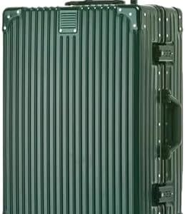 HotWay Carry On Luggage with Aluminum Frame, 20 Inch PC Hard Shell Suitcase with Spinner Wheels and TSA Lock, Lightweight Luggage for Travel (22x14x9 Airline Approved), Green
