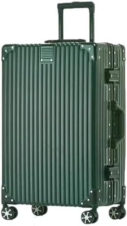 HotWay Carry On Luggage with Aluminum Frame, 20 Inch PC Hard Shell Suitcase with Spinner Wheels and TSA Lock, Lightweight Luggage for Travel (22x14x9 Airline Approved), Green