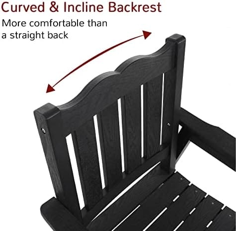 Stoog All-Weather Outdoor Chairs, Patio Dining Chair with Curved Backrest, 400 lbs Support Patio Chair, Black - Image 6