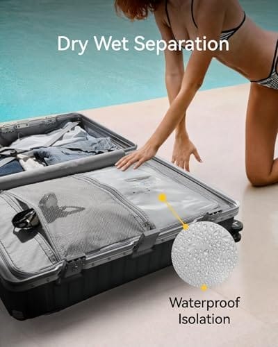 LUGGEX Zipperless Luggage with Spinner Wheels, Polycarbonate Aluminum Hard Shell Suitcase, Carry On 20 Inch, Charcoal Metallic - Image 8