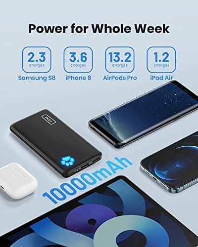 Iniu portable charger, slimmest 10000mah 5v/3a power bank, usb c in&out high-speed charging battery pack, external phone powerbank compatible with iphone 16 15 14 13 12 samsung s22 s21 google ipad etc - image 9