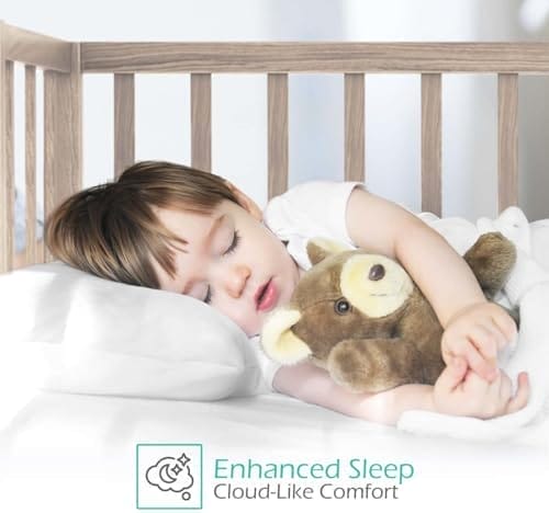 Nestl Kids Pillow - Pack of 2 Child Pillows - Cotton Pillow - Soft Travel Pillow - Perfect Bed Pillow - 13 x 18 Inches,White - Image 6