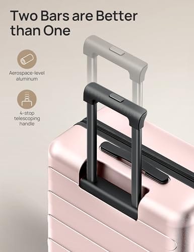 Carry On Luggage 22x14x9 Airline Approved, 20 Inch Luggage with Smooth Spinner Wheels, Expandable, Hard Shell PC Suitcase Carry-On, Lightweight Travel Luggage, TSA Approved (Pink, Rhine Max) - Image 5