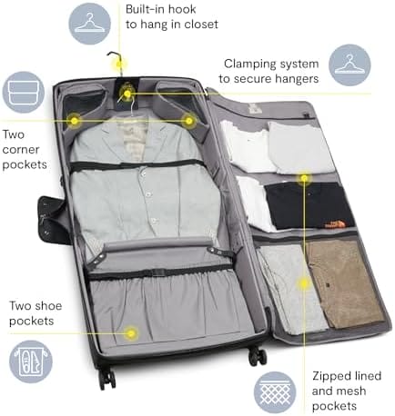 DELSEY PARIS Helium DLX Garment Bag with Spinner Wheels, Black - Image 4