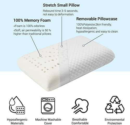 Camping Pillow Lightweight, Easy to Carry, Memory Foam Travel Pillow, Backpacking Pillows, Portable Pillows with Travel Storage Bag, Removable Pillow Cover (White) - Image 3