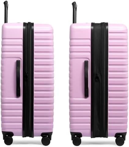 U.S. Traveler Boren Polycarbonate Hardside Rugged Travel Suitcase Luggage with 8 Spinner Wheels, Aluminum Handle, Lavender, Checked-Large 30-Inch - Image 3