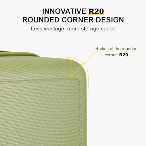 LEVEL8 Carry on Luggage Airline Approved with Spinner Wheels, Lightweight Luminous Textured Travel Bags for Women Men, Tsa Lock Cabin Suitcase, 20 Inch, Pickle Green - Image 5