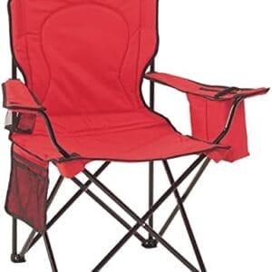 Coleman Portable Quad Camp Chair with 4-Can Cooler, Cushioned Seat & Back with Side Pockets & Cup Holder, Carry Bag Included
