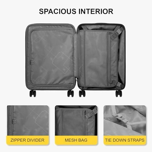LEVEL8 Grace Carry on Luggage Airline Approved, 20 Inch Expandable Hard Sided Luggages with Spinner Wheels, Harshell Small Rolling Suitcase for Women Men with Tsa Lock, Blue - Image 5
