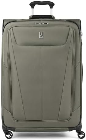 Travelpro Maxlite 5 Softside Expandable Checked Luggage with 4 Spinner Wheels, Lightweight Suitcase, Men and Women, Slate Green, Checked Large 29-Inch