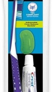 Reach Ultraclean Travel Kit Toothbrush with Toothbrush Cap and Toothpaste, Multi-Angled, Soft Bristles, TSA-Airport Friendly, Resealable, Portable and Reusable Bag