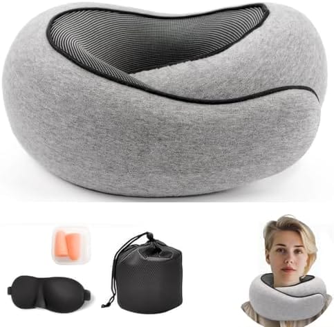Travel Pillows for Airplanes,Premium Memory Foam Travel Pillow, Removable Washable Neck Pillow Cover, Suitable for Airplanes,Offices and Cars